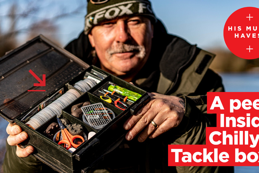 An EXCLUSIVE peek inside Chilly's carp fishing tackle box!