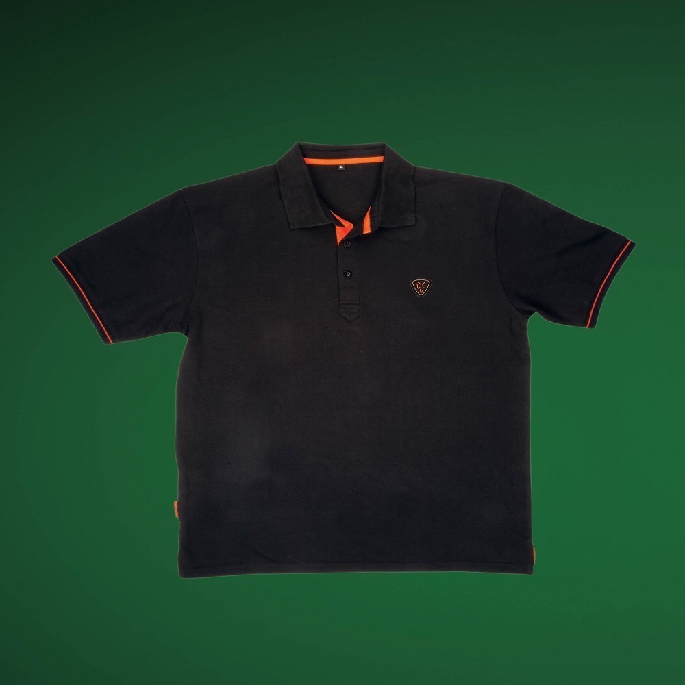 Fox Collection Black/Orange Polo Shirt in Topqualität ansehen 