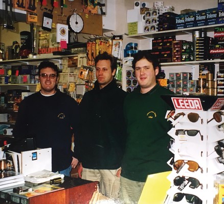 The guys at Johnson Ross tackle shop, circa 1999