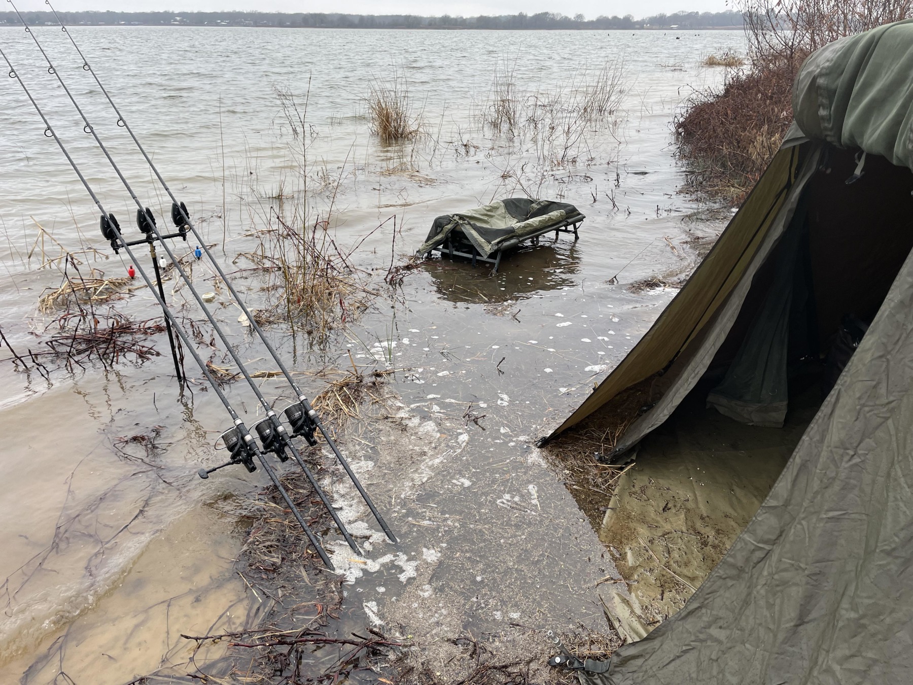 Flooded, again. The water rose 18 inches in 36 hours (over 27,000 acres!?)