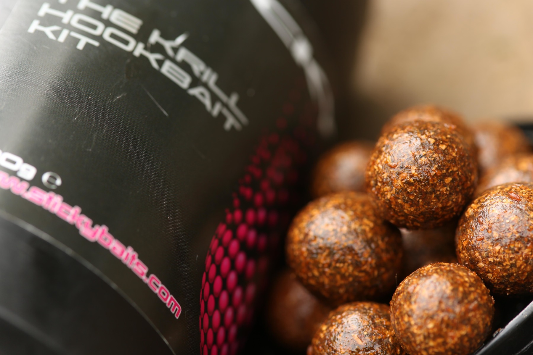 1. Mitch makes his own hookbaits up using Sticky’s Hookbait Kit. 