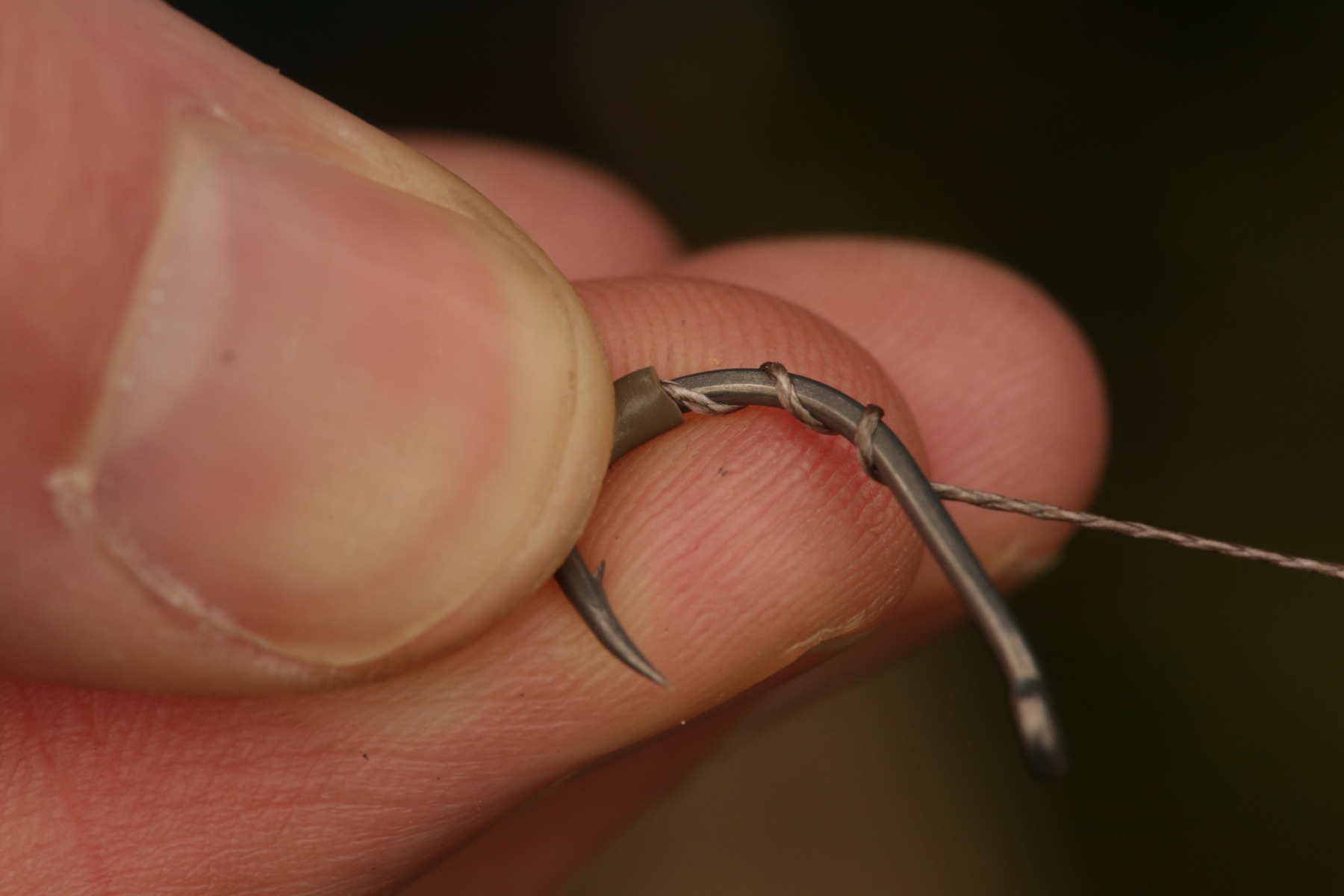 6. Whip the braid round the hook shank three times.