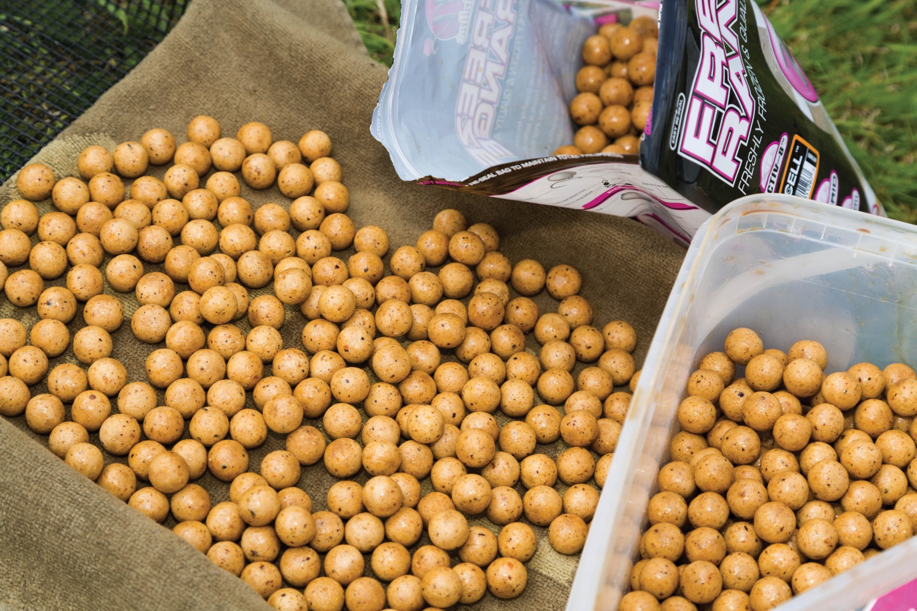 4. Dry the baits again for a couple of hours, then either refreeze or leave in the bucket ready to use!