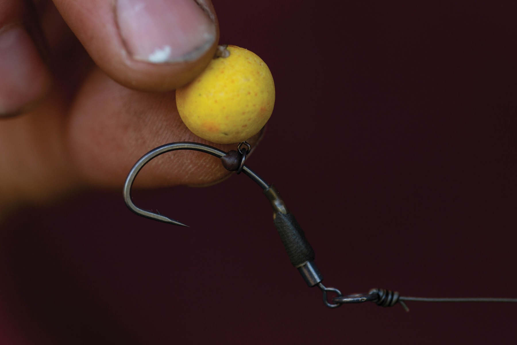 2. This shot shows how having the hook bead position too low affects it.