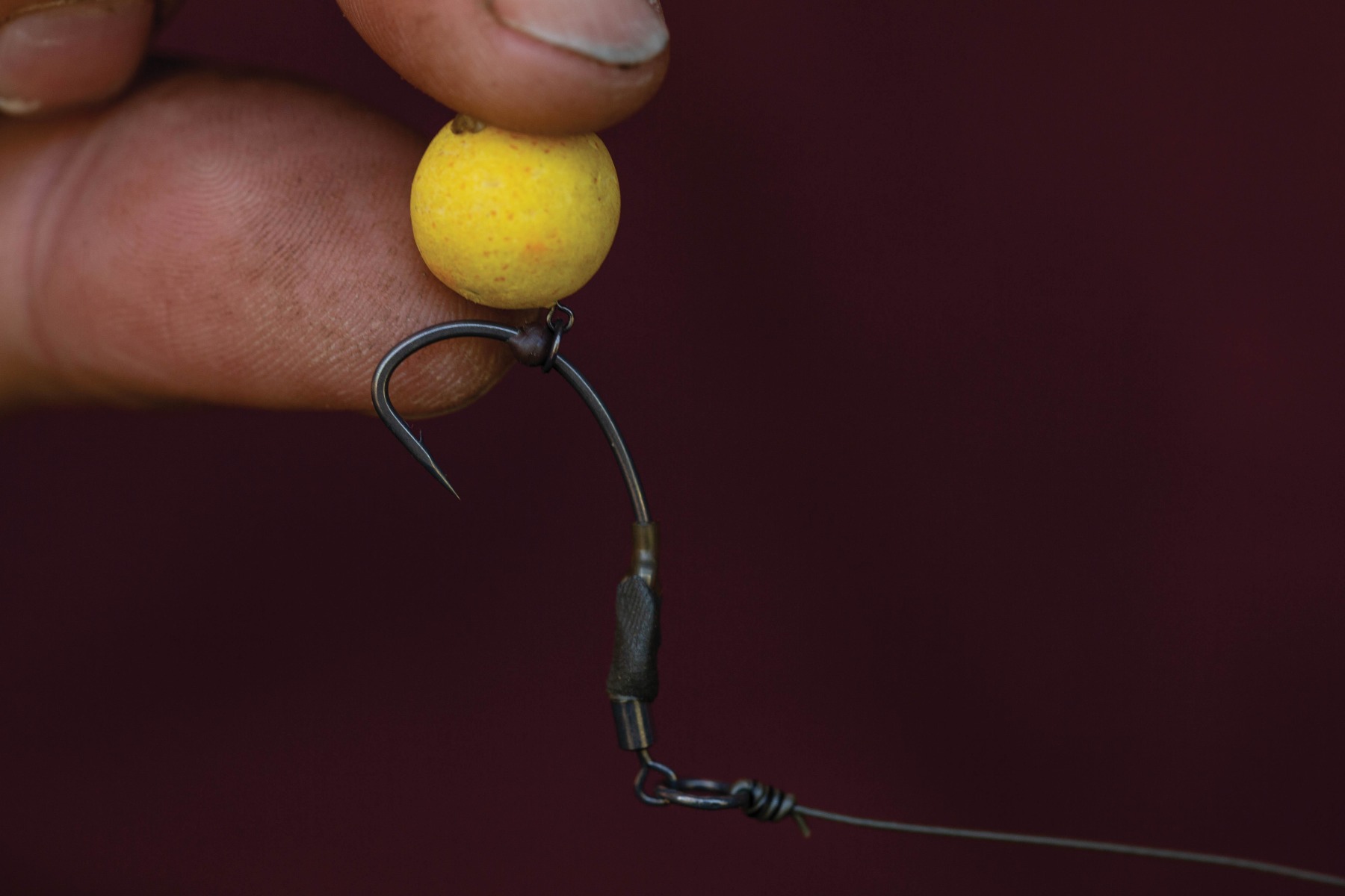 3. Perfect! Having the bead sitting opposite the barb means it sits perfectly.