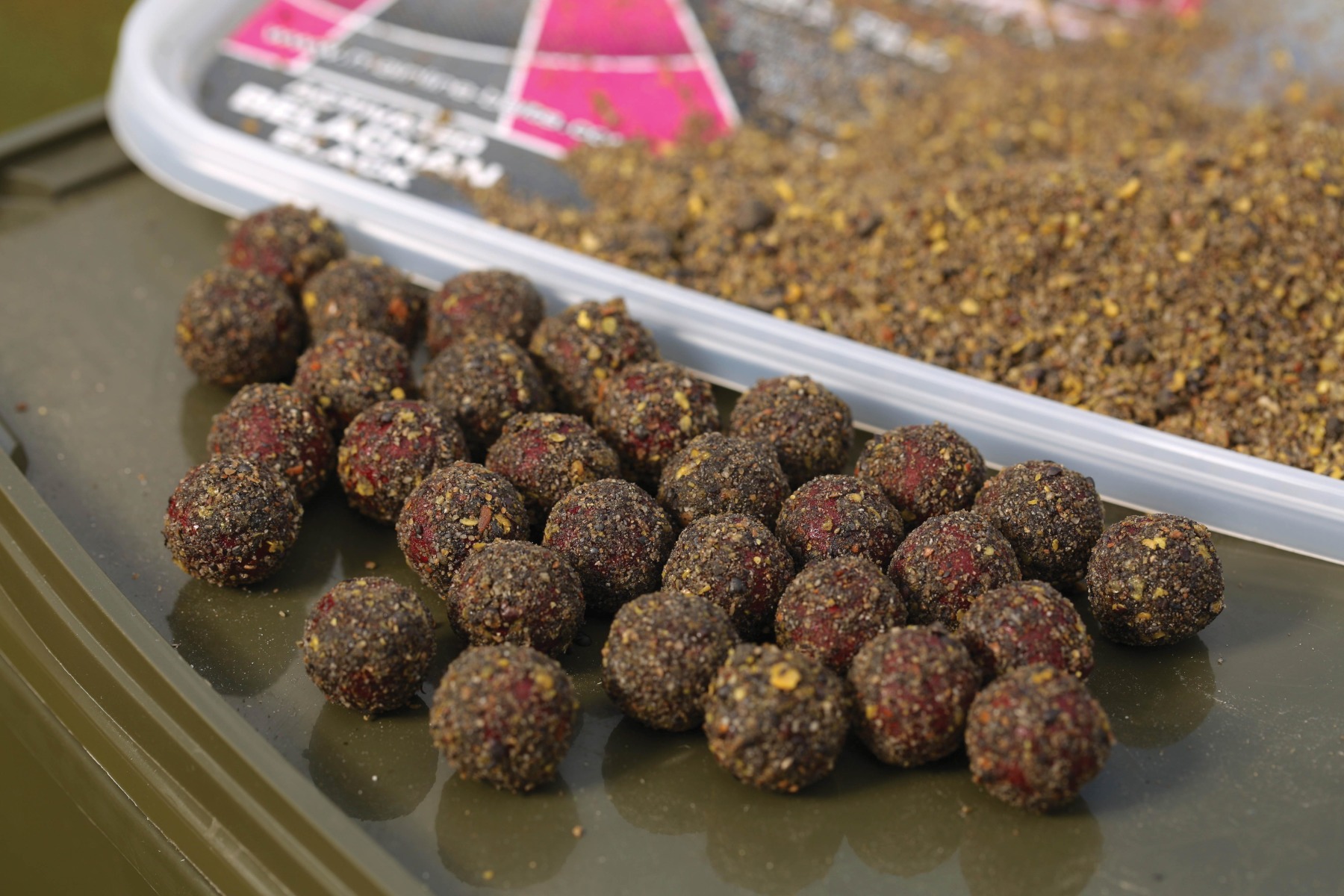 7. Leave the hookbaits to air-dry next so the groundbait coating/crust hardens off. 