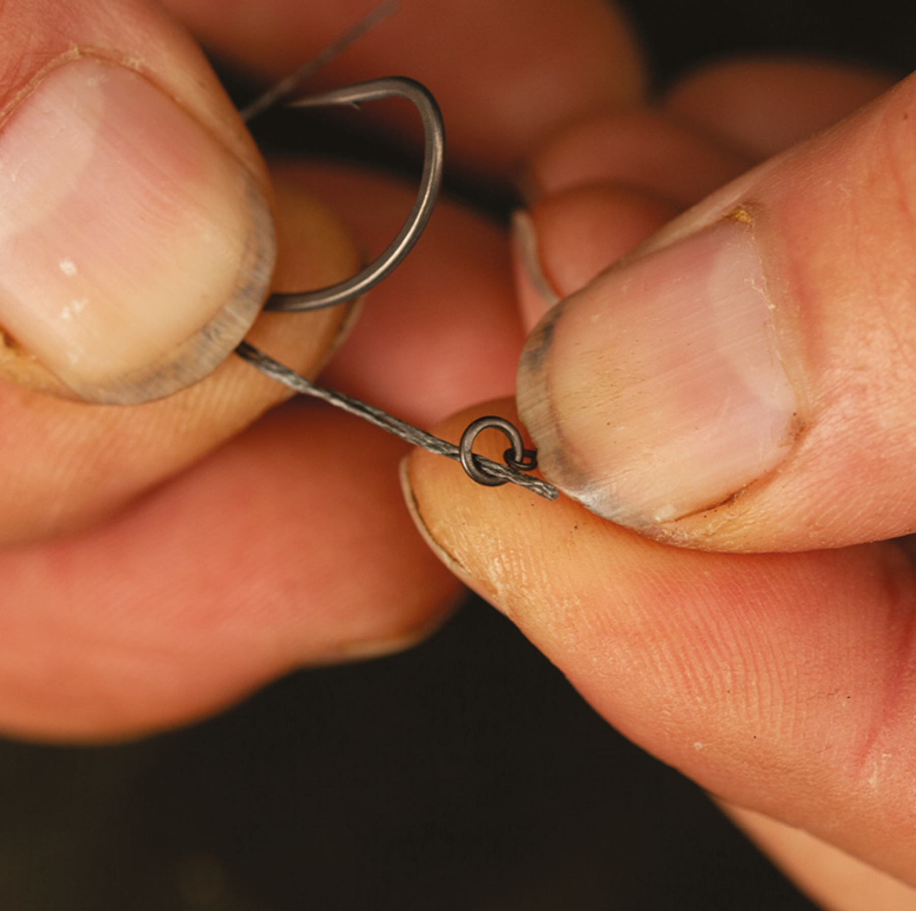 5. Thread the doubled over braid through the eye. 