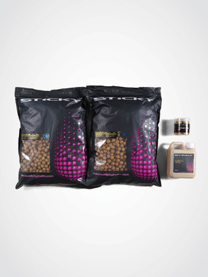 Sticky Baits Manilla Shelf-life Bulk Pack: 10kg 16mm Shelf-life Boilies, 1ltr Cloudy Liquid, 1 x 16mm Pop-ups