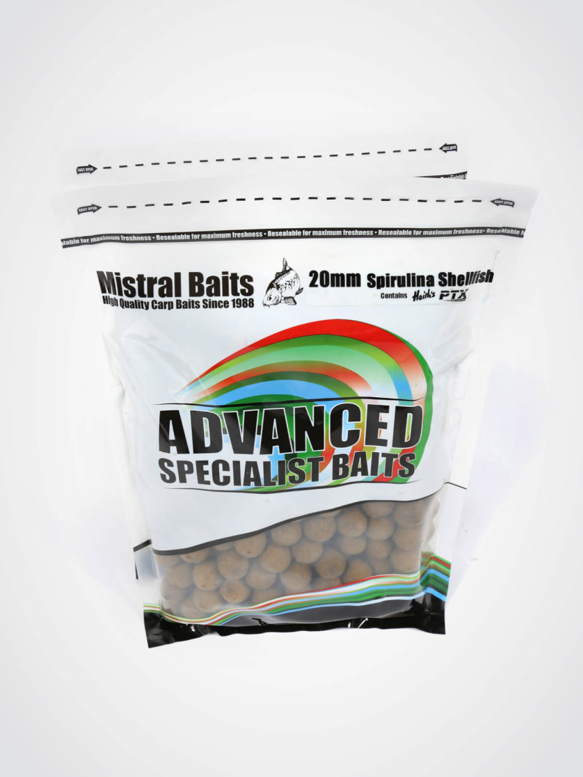 2kg Mistral Baits Spirulina Shellfish Shelf-life Boilies