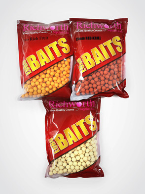 Richworth 3kg Shelf-life Boilie Pack - 1kg 15mm Rich Fruit, 1kg 15mm Red Krill, 1kg 15mm White Nectar